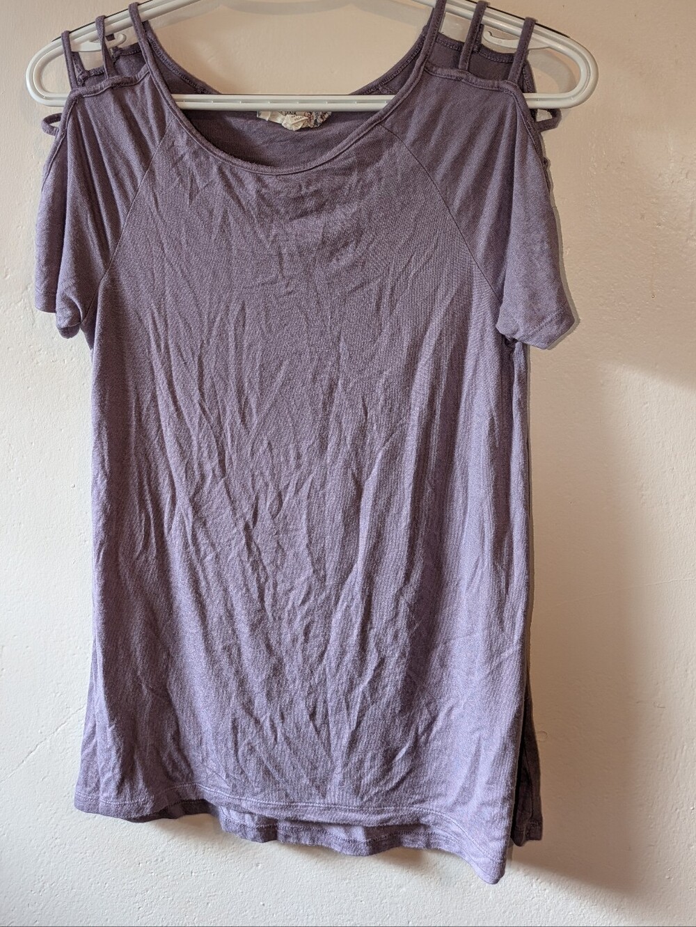 Pink Republic Lavender Cold-Shoulder Tunic Top